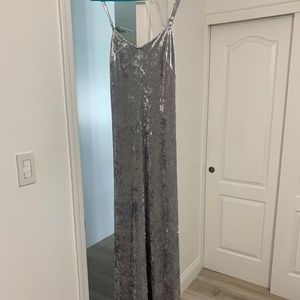 Calvin Klein evening gown- Silver velvet